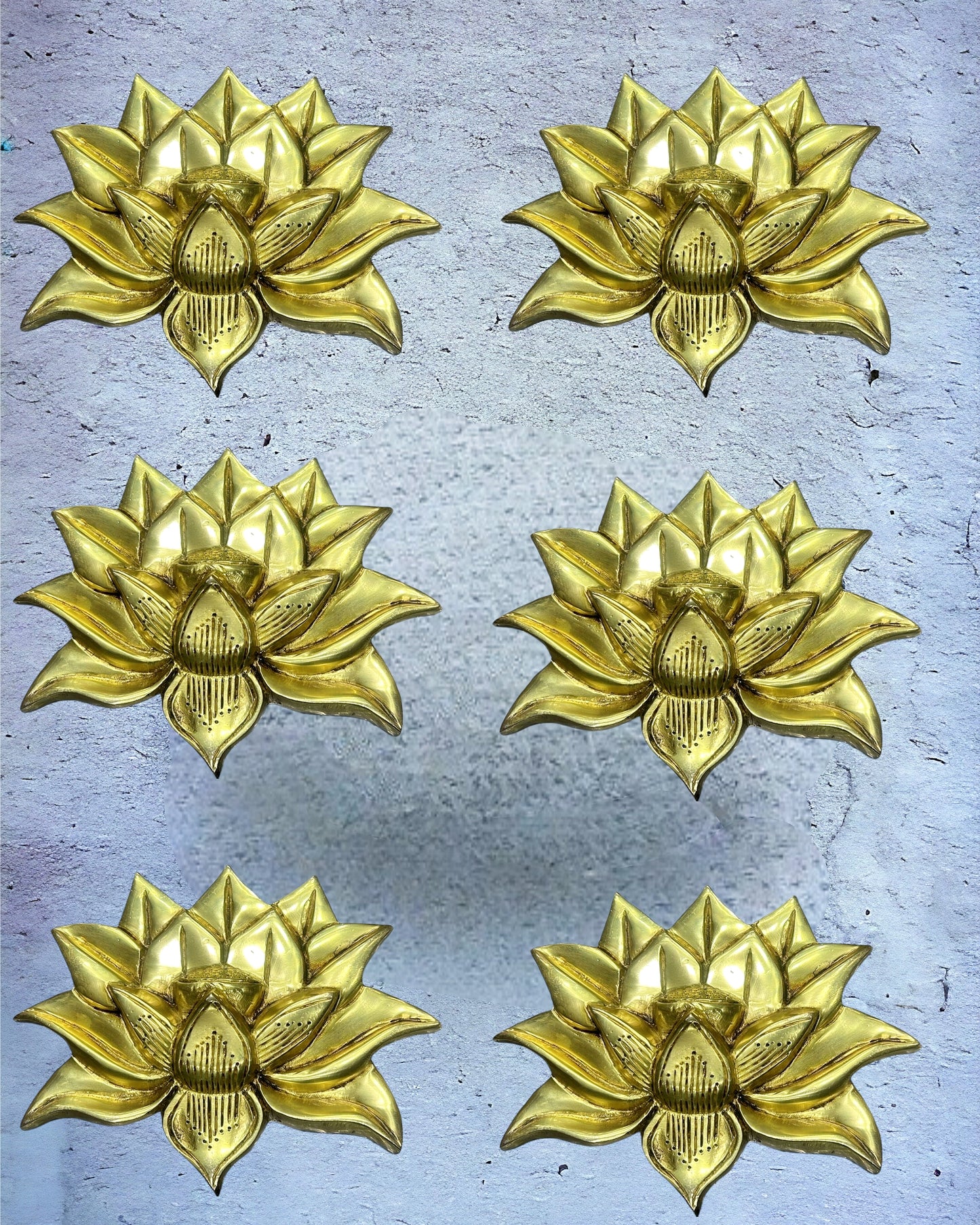 Handcrafted Pure Brass Lotus Wall Hanging - 5.25"