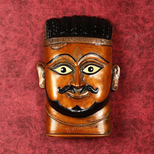 Handcrafted Pure Brass Kaal Bhairava Wall Hanging - 13.5"