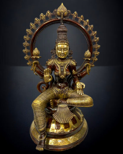 Divine Brass Ganesha and Lakshmi Statue Set 27"