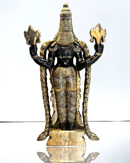 Magnificent Pure Brass Large Tirupati Balaji Statue 60"