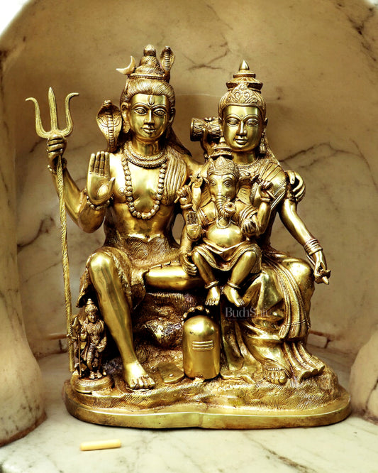 Pure Brass large Shiva Parivar Statue 25 inch, 40 kg