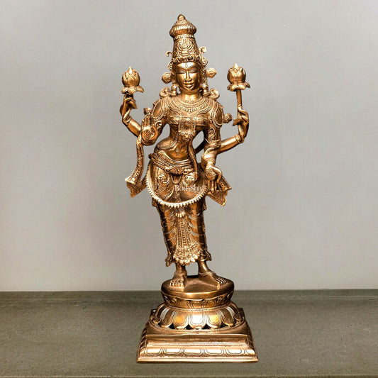 Brass Standing Lakshmi Idol - 19 Inch