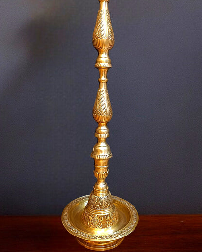 Pure Brass Large Inauguration Peacock Samai Oil Lamp - 68 Inch/ 5.5 feet