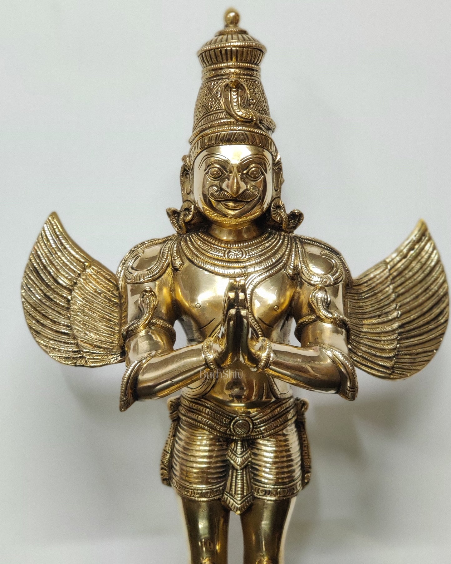 Brass Pristine Garuda Dev Statue - Glossy Finish, 22" Tall, 11 kg