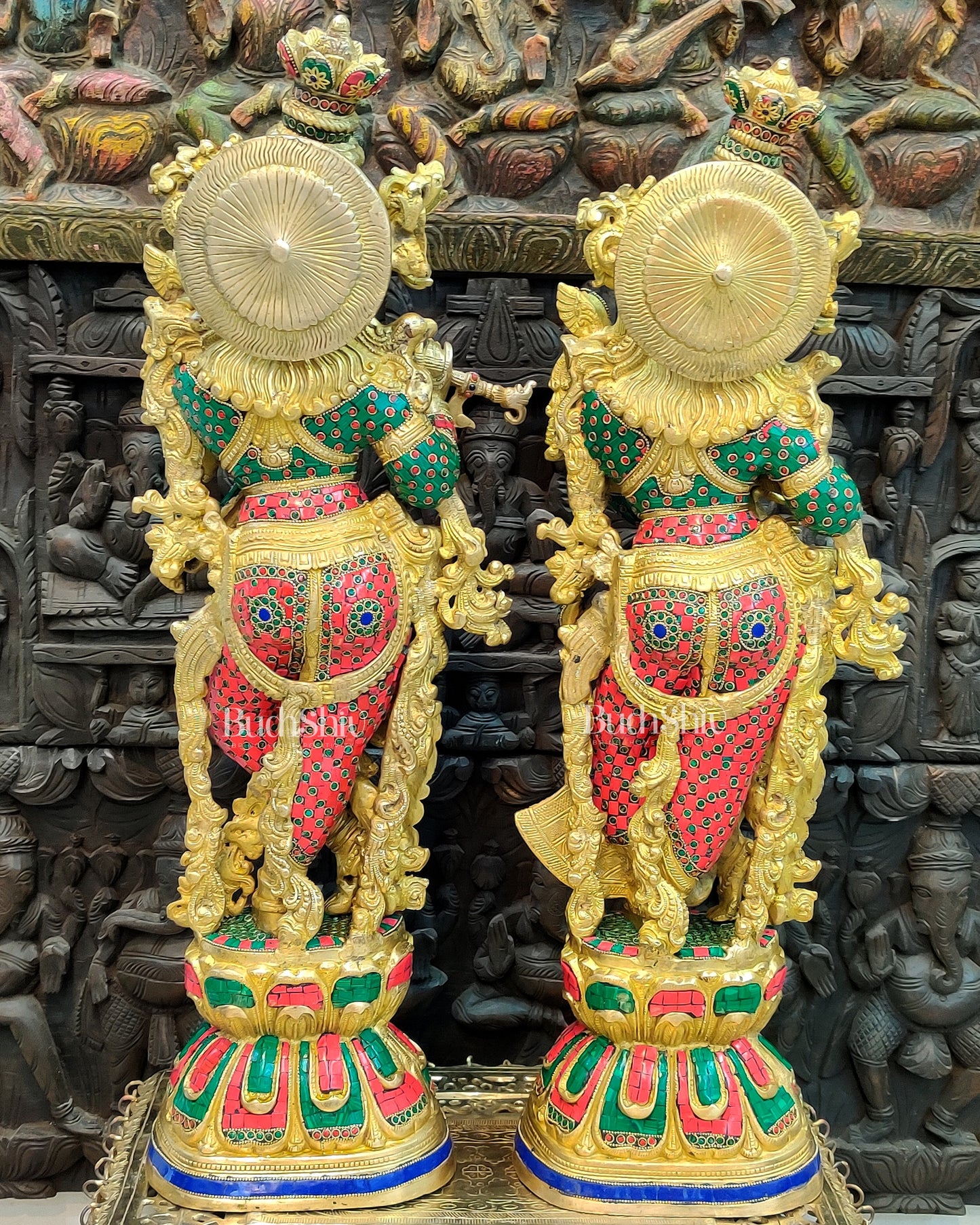 Beautiful Brass Handmade Radha krishna Idols 30"