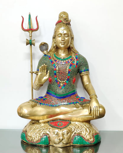 Handcrafted Pure Brass Lord Shiva Statue - 23"