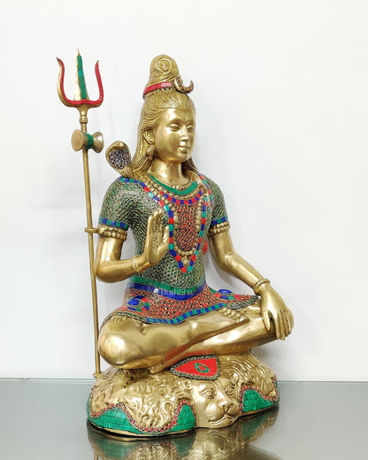 Handcrafted Pure Brass Lord Shiva Statue - 23"