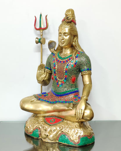 Handcrafted Pure Brass Lord Shiva Statue - 23"