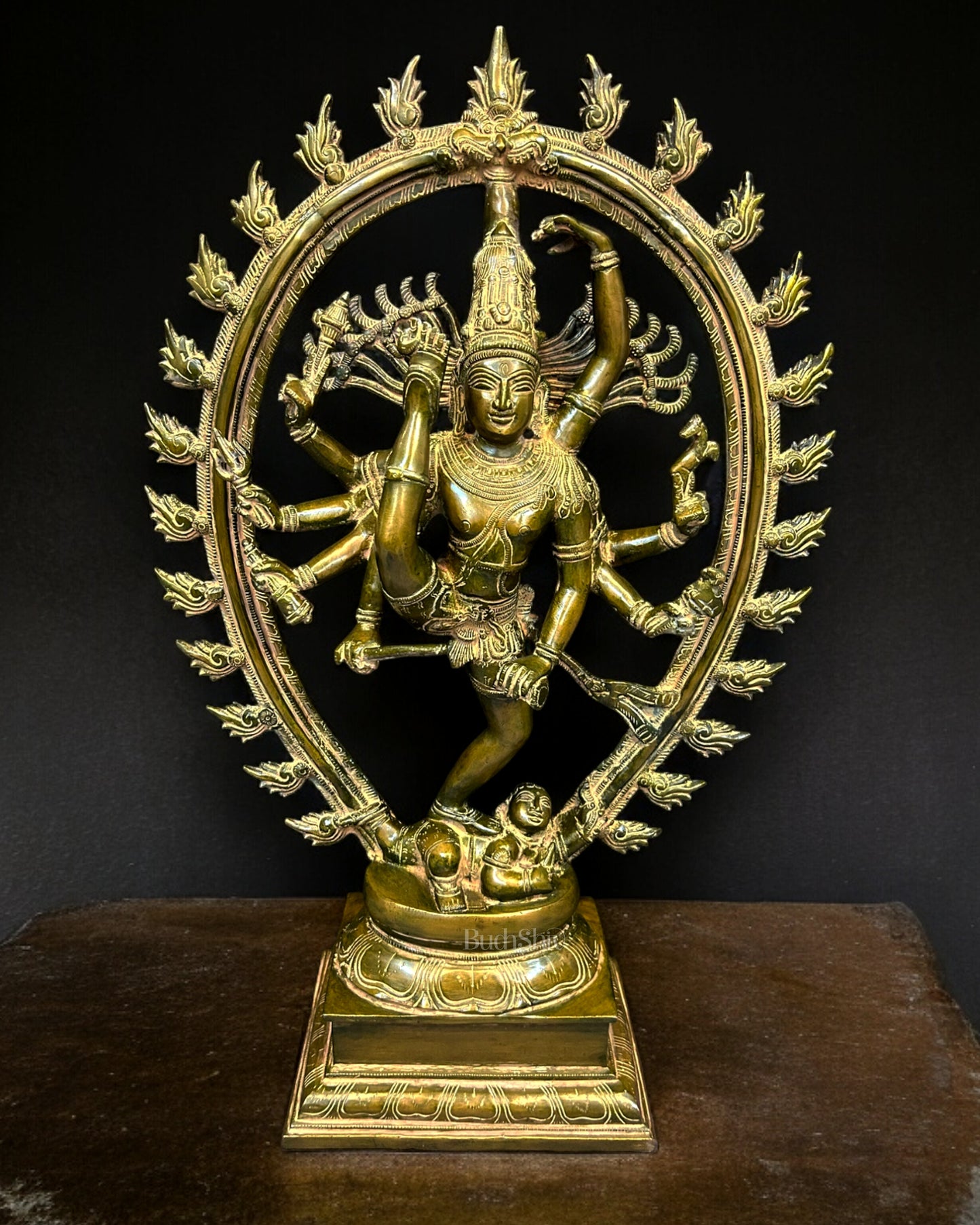 Dynamic Brass Urdhava Tandava Nataraja Statue - 24.5in