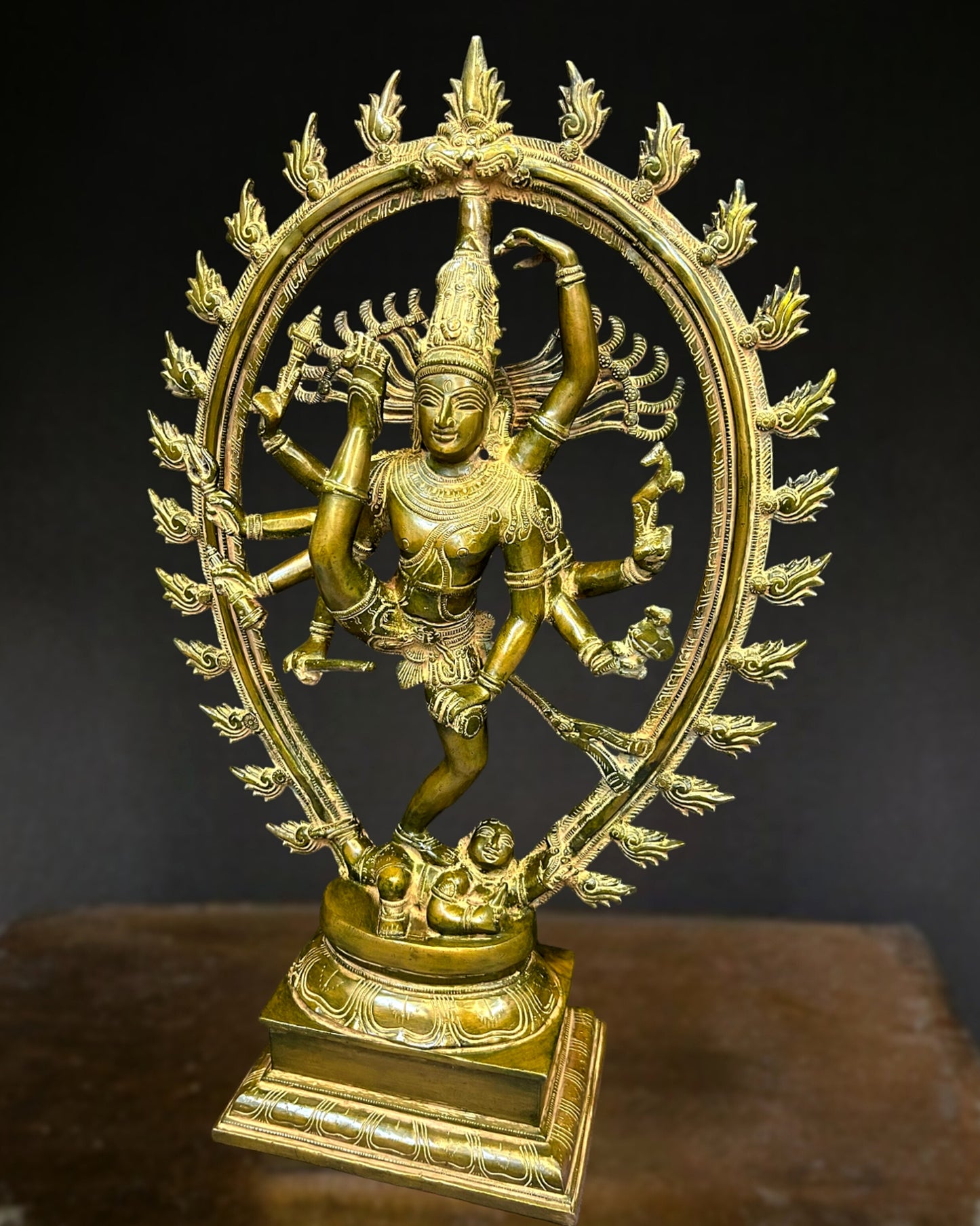 Dynamic Brass Urdhava Tandava Nataraja Statue - 24.5in