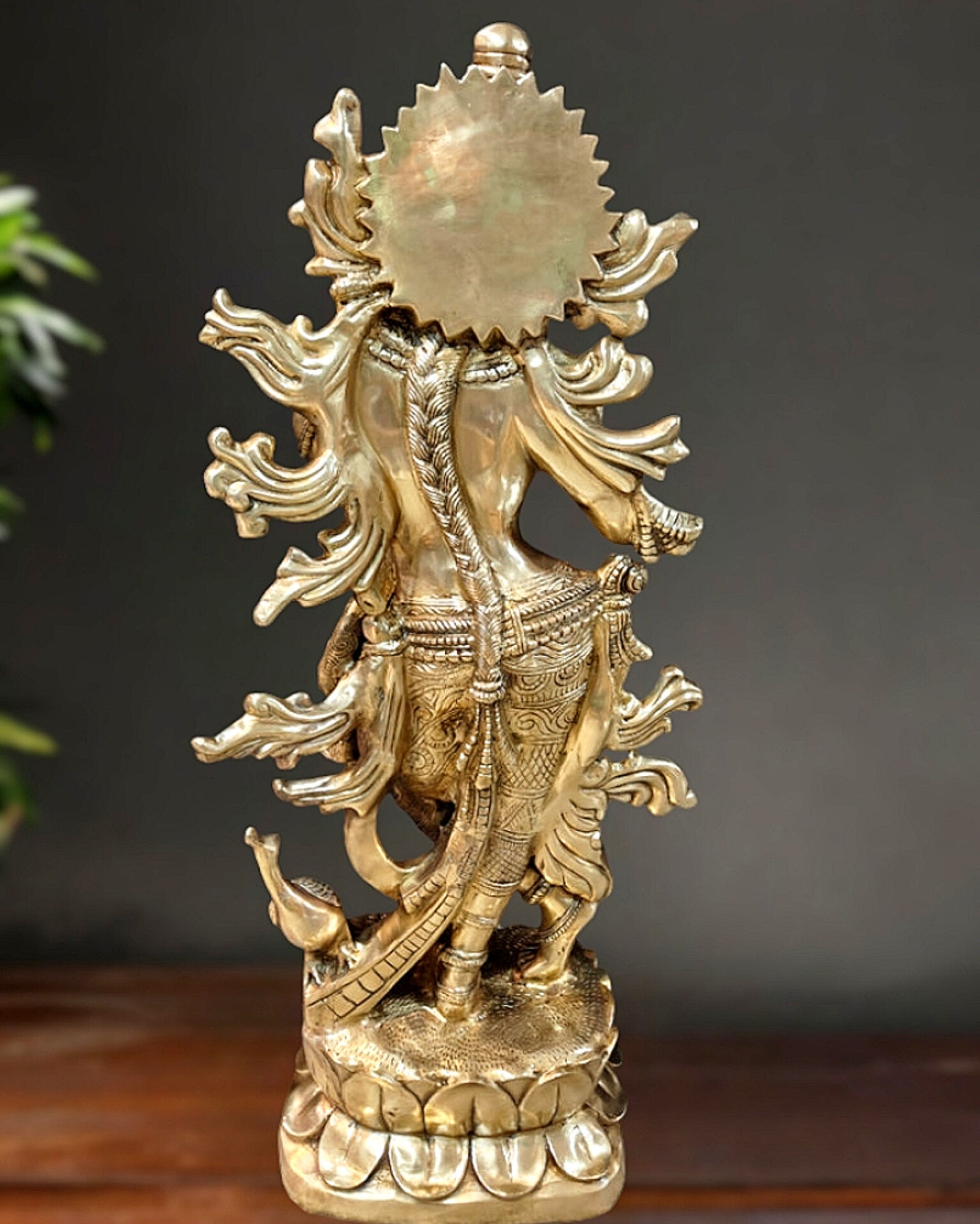 Pure Superfine Brass Large Lord Krishna Statue - 4 Feet Tall