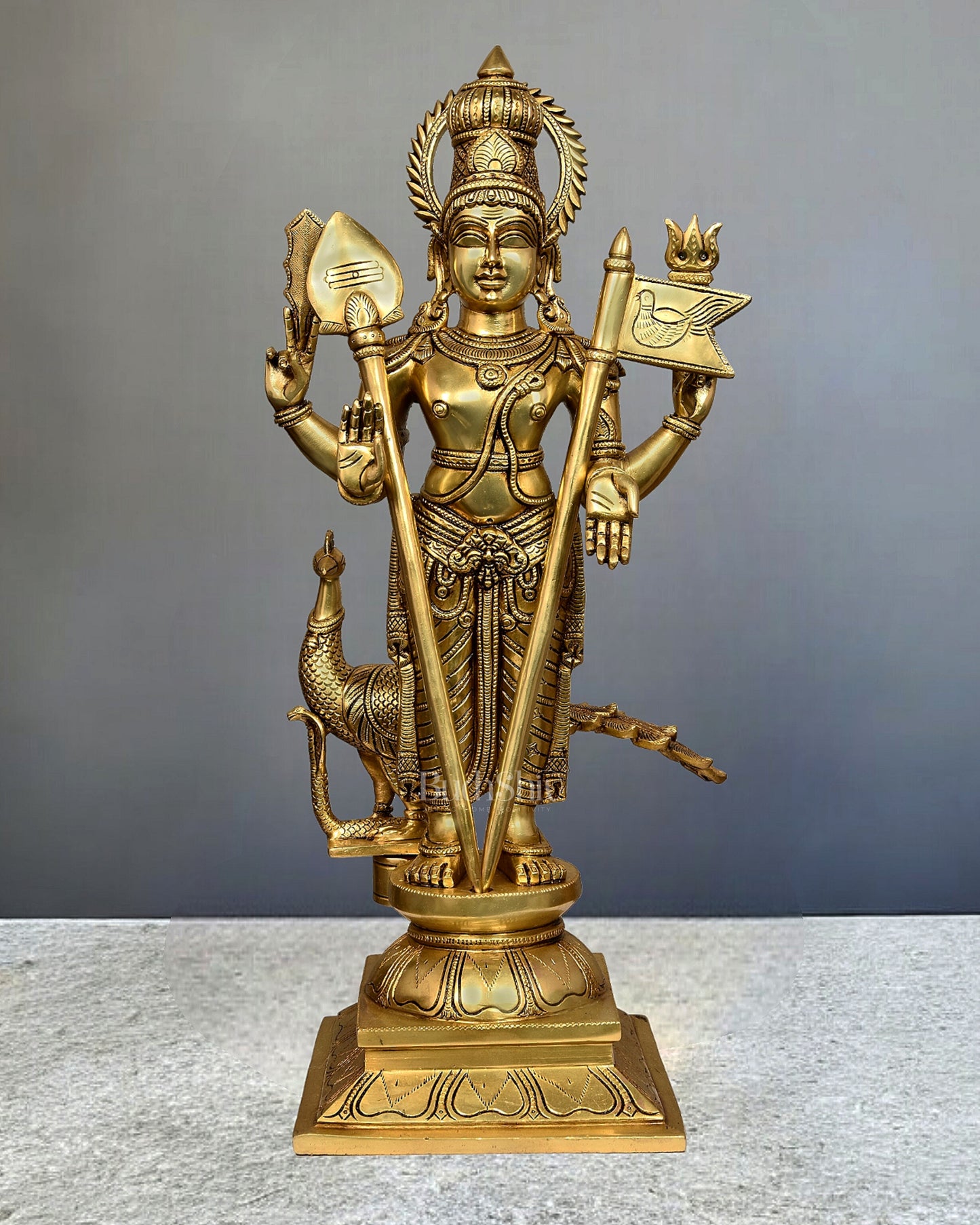 Pure Brass Large Murugan Swamy Idol 23"