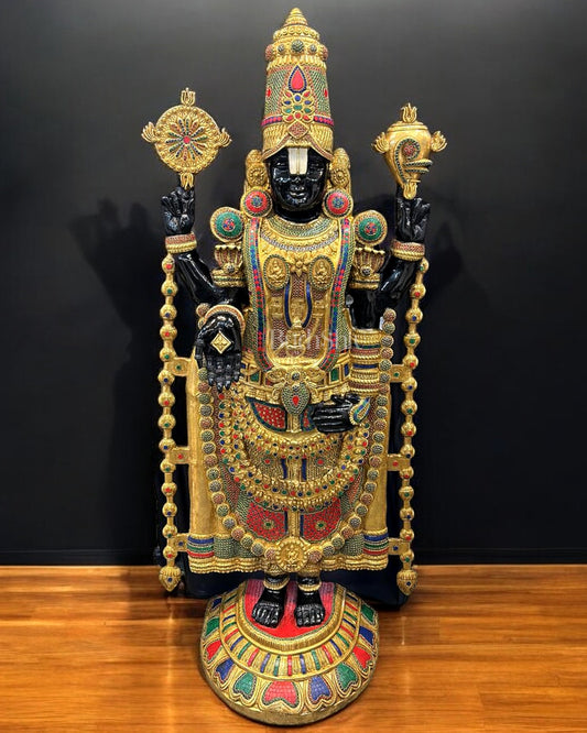 Brass Tirupati Balaji 69 inch large Statue - Lord Venkateshwara Large Statue