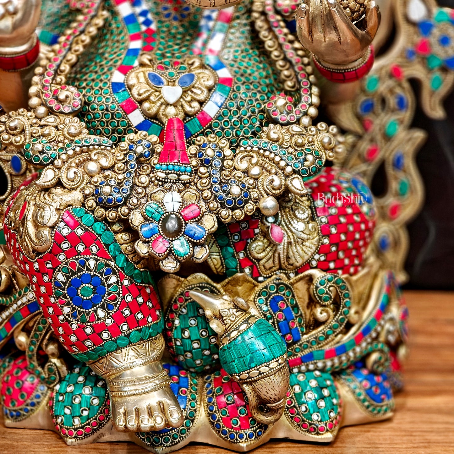 Ganesha Superfine Brass Large Sized Statue | 29" Tall meenakari work