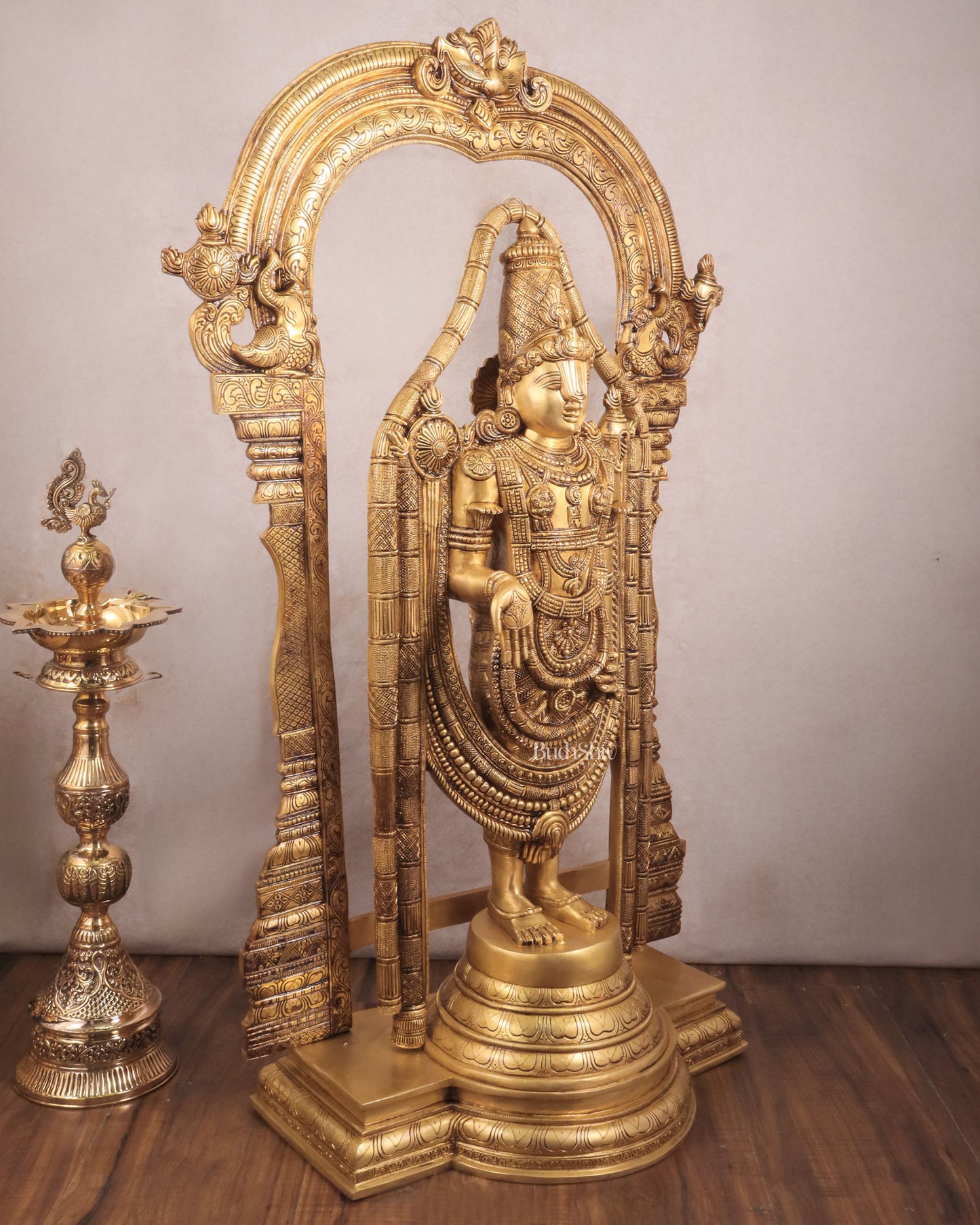 Pure Brass Tirupati Balaji Lord Venkateshwara Statue with Thiruvarchi - 40"