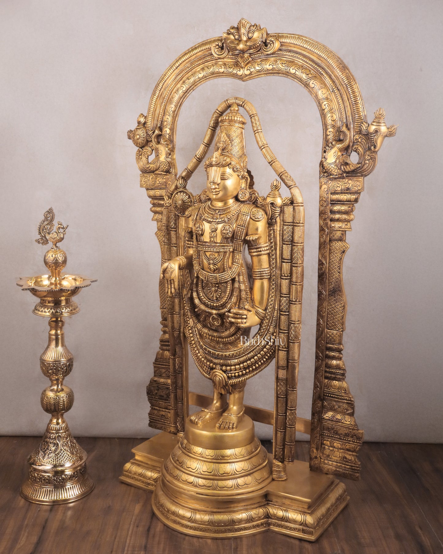 Pure Brass Tirupati Balaji Lord Venkateshwara Statue with Thiruvarchi - 40"