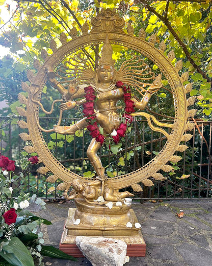 Larger-than-Life Brass Nataraja Statue - 73" Height/ 6 feet