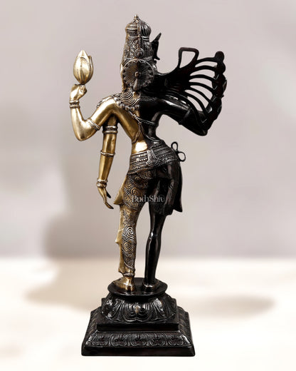 Brass Ardhanarishwara Statue – Shiv and Parvati as One 40"