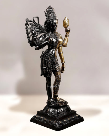 Brass Ardhanarishwara Statue – Shiv and Parvati as One 40"