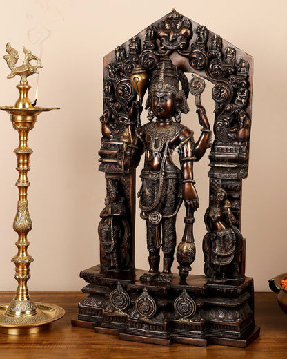 Brass Superfine Lord Vishnu as Chennakeshava Statue 29"