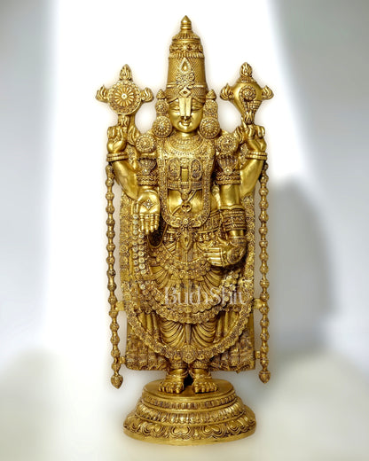 Pure Brass Tirupati Balaji Idol - 48" full body