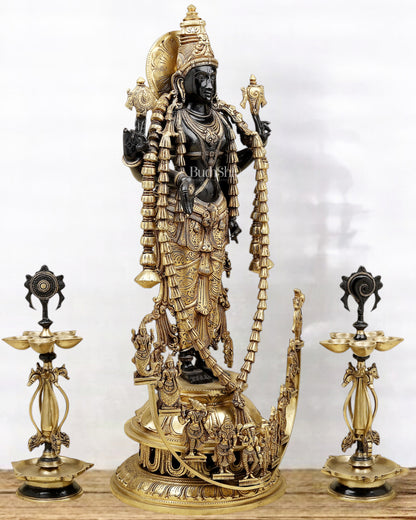 Majestic Lord Vishnu Dashavatar Bronze Statue | 30 Inch (76.2 cm)