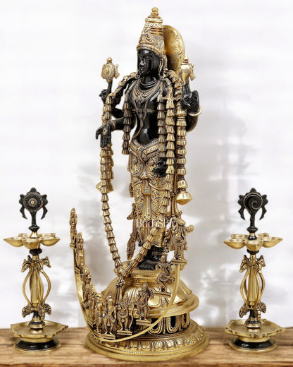 Majestic Lord Vishnu Dashavatar Bronze Statue | 30 Inch (76.2 cm)