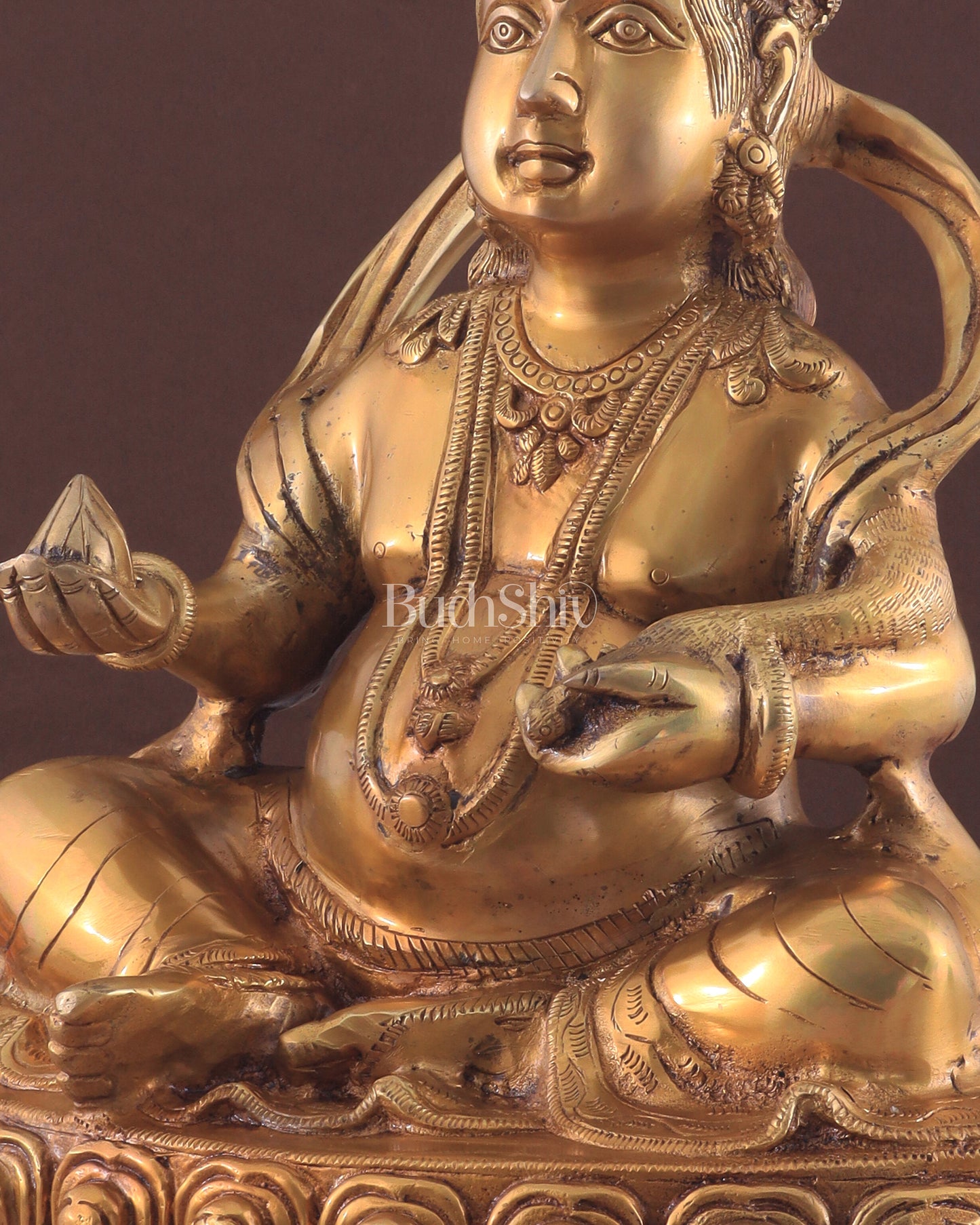 Pure Brass Lord Kubera Large Statue 15"