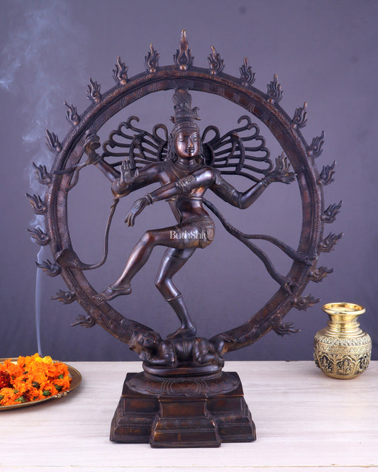 Brass Superfine Nataraja Statue 25" Vintage bronze tone