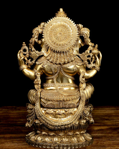 Ganesha Brass Statue - 26 Inch enhanced carvings