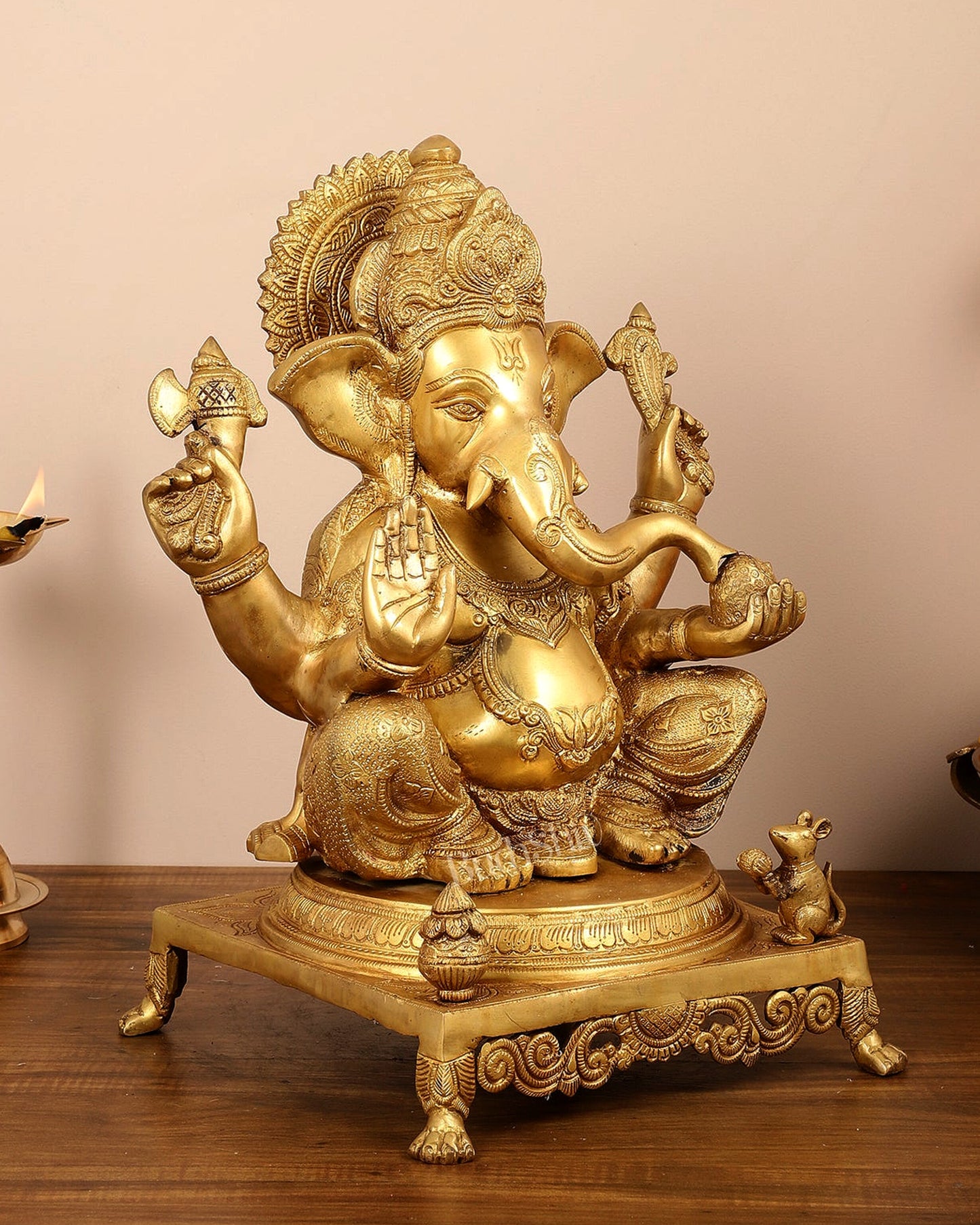 Pure Brass Lord Ganesha Idol - 18 inch