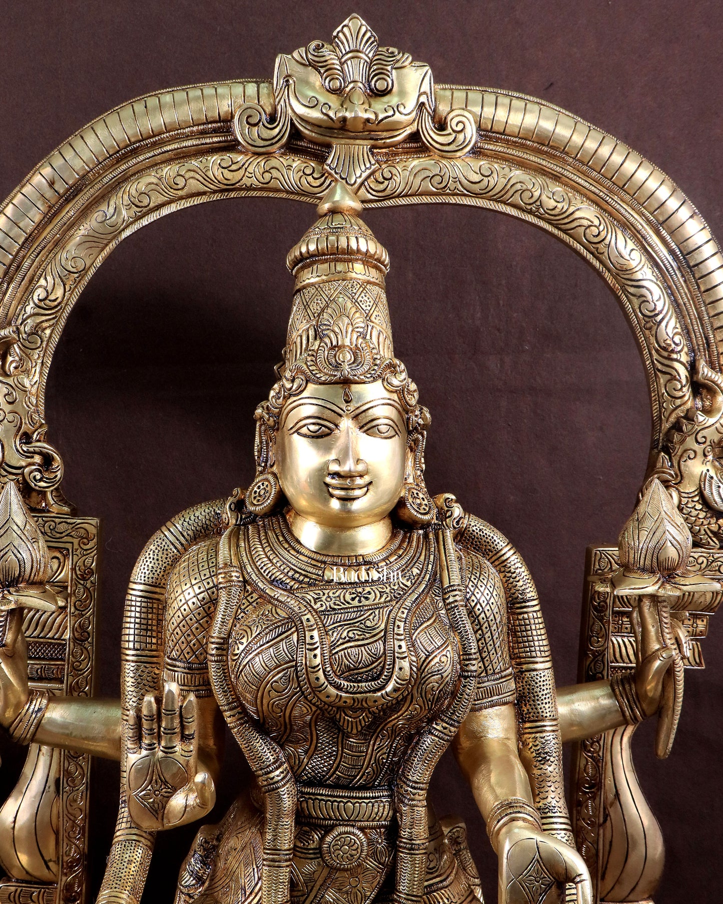 Majestic Brass Lord Venkateshwara & Goddess Padmavathi Statues – Temple Pair 40"