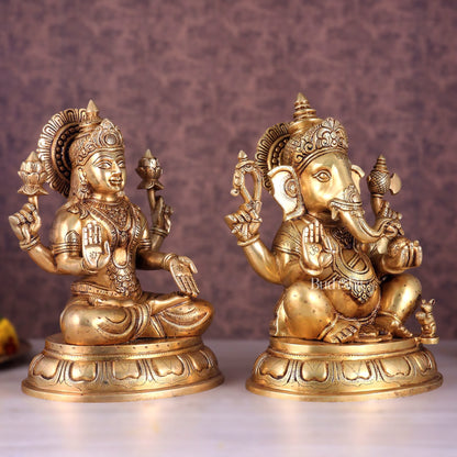 Brass Ganesha Lakshmi statue 14"