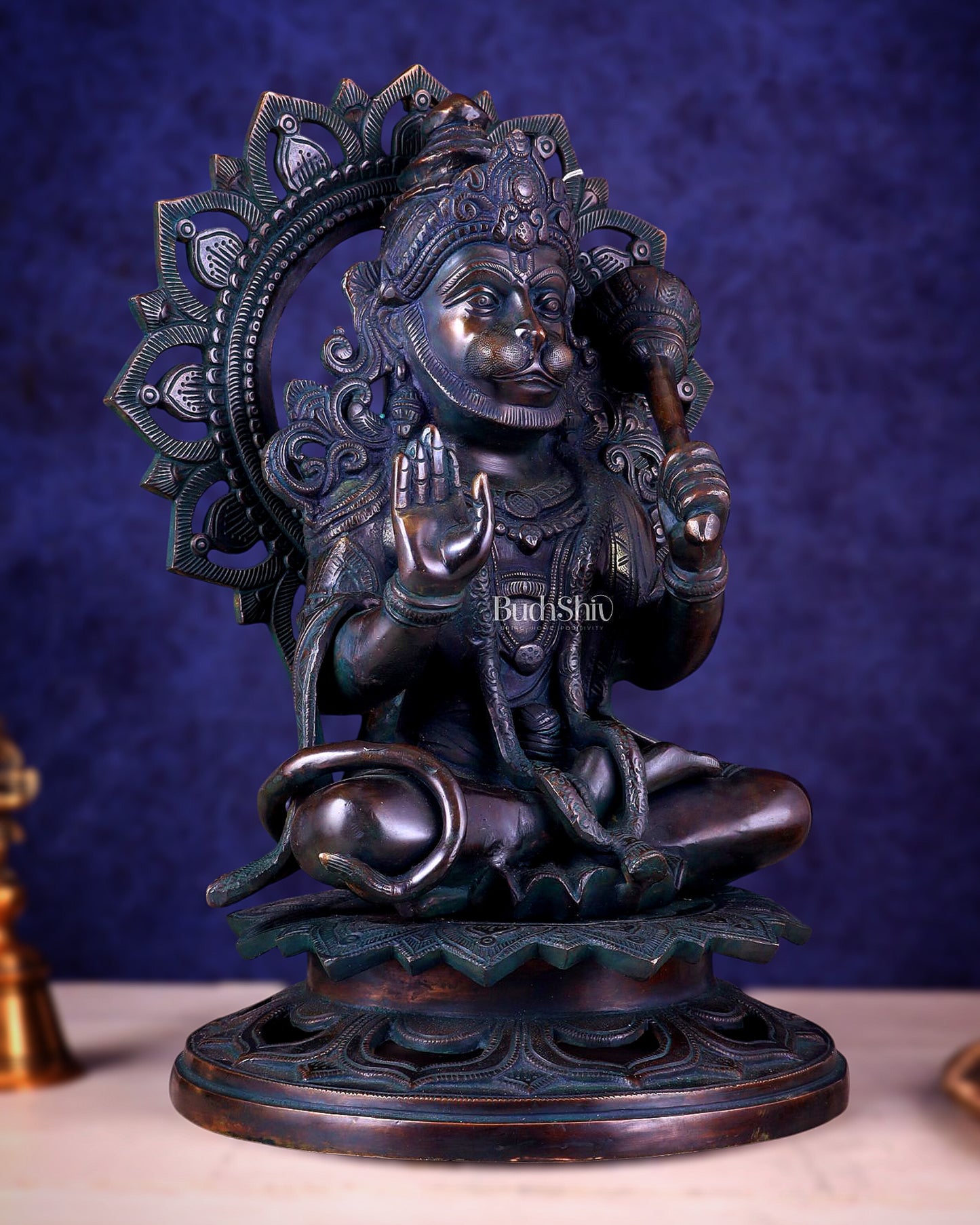 Lord Hanuman Statue - 18 inch Pure Brass Vintage finish