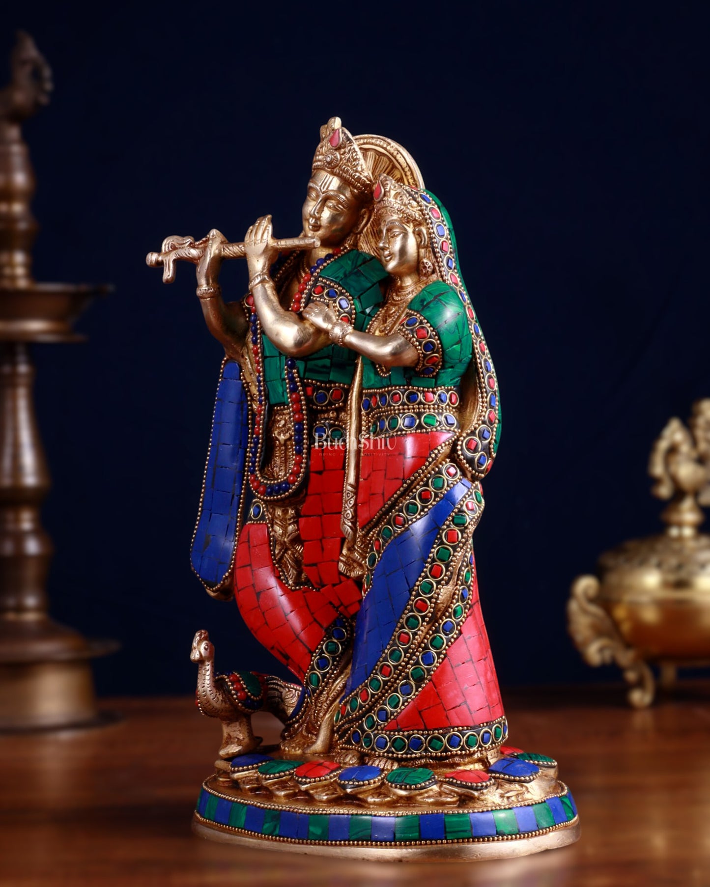 Brass Radha Krishna together Idol 12