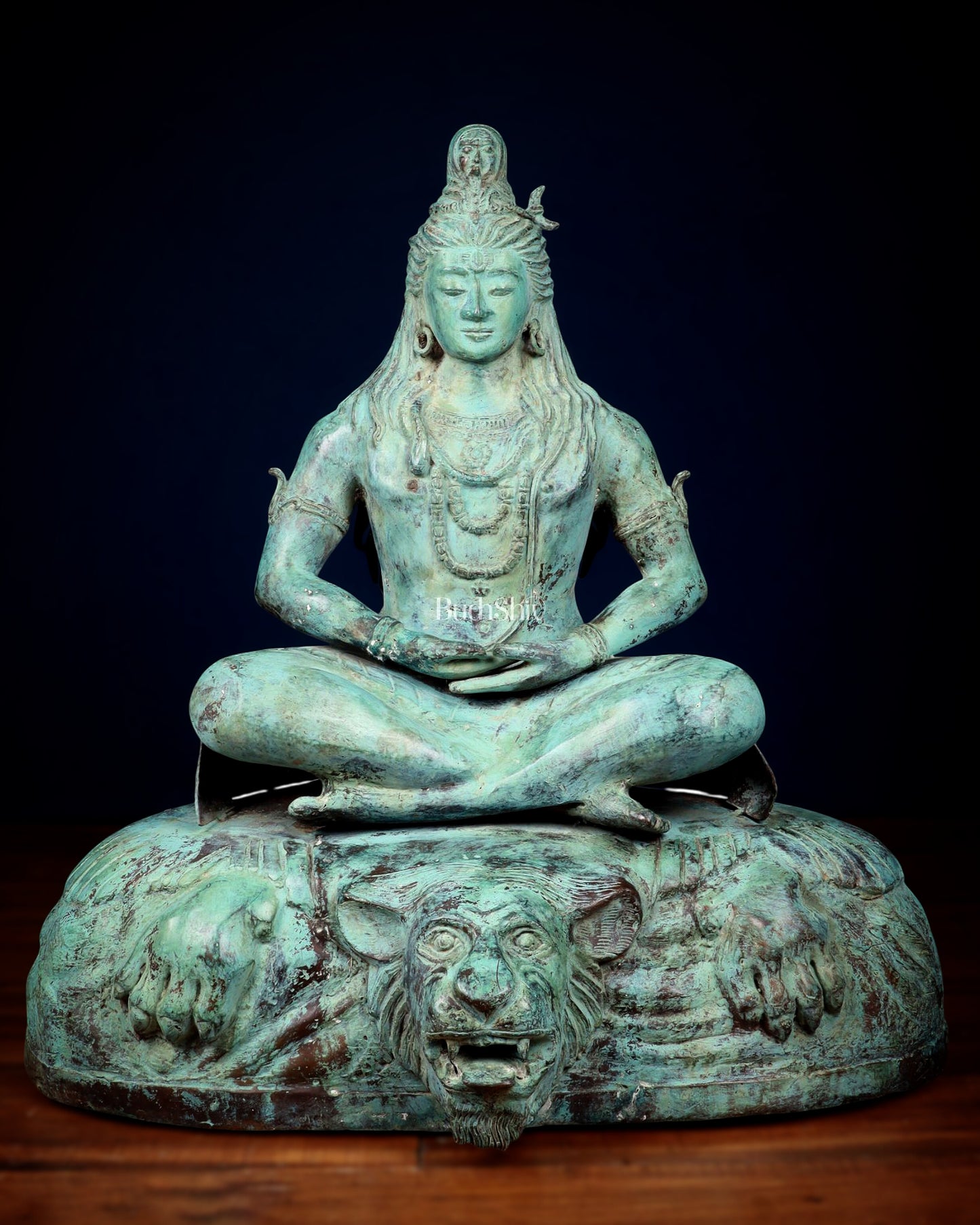 Bronze Lord Shiva in Meditation – Dhyana Mudra Mahadev Sculpture, 30"