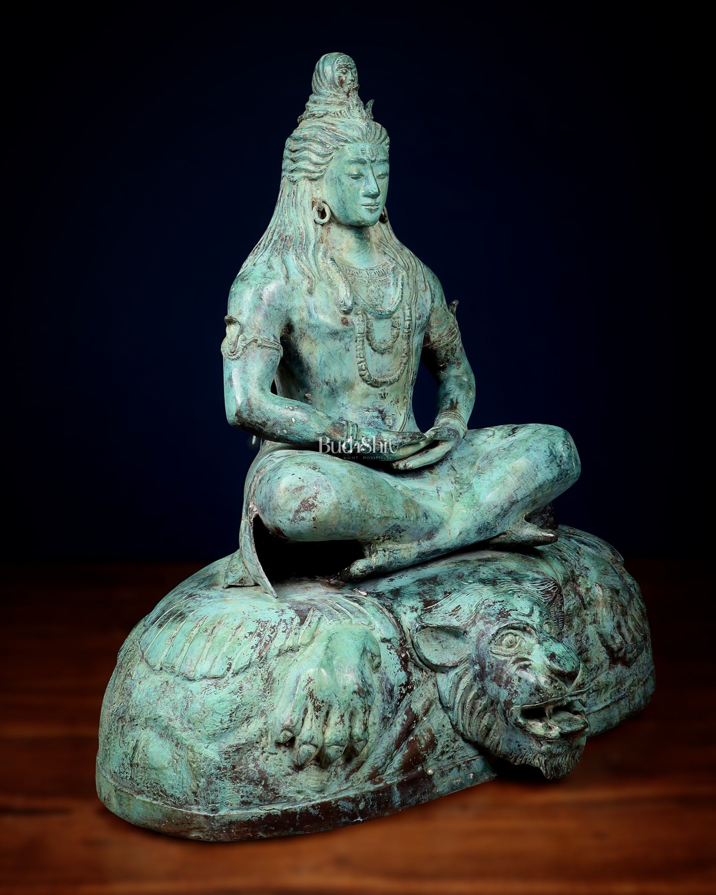 Bronze Lord Shiva in Meditation – Dhyana Mudra Mahadev Sculpture, 30"