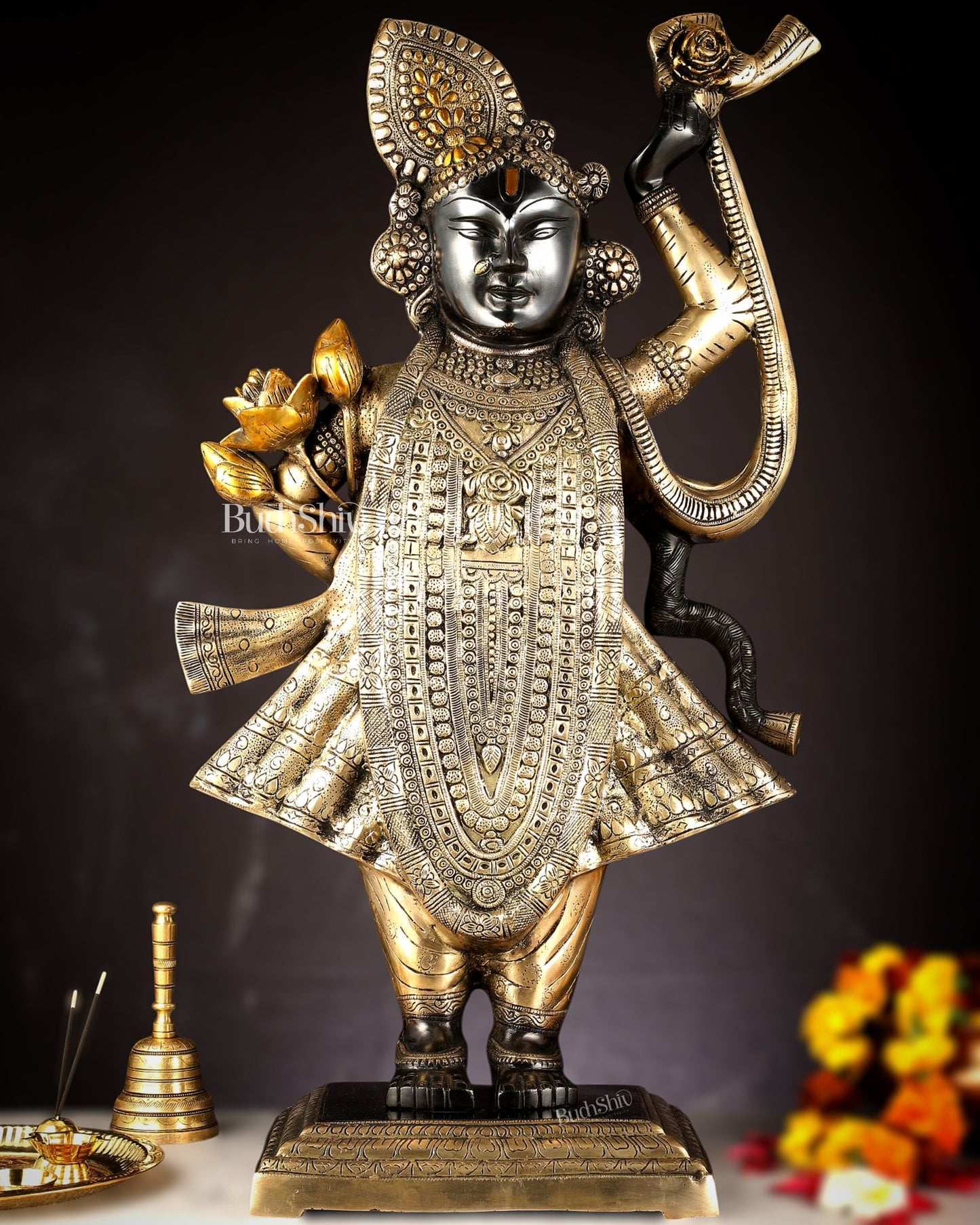 Brass Nathdwara Srinath Ji Murti Large | 32 "