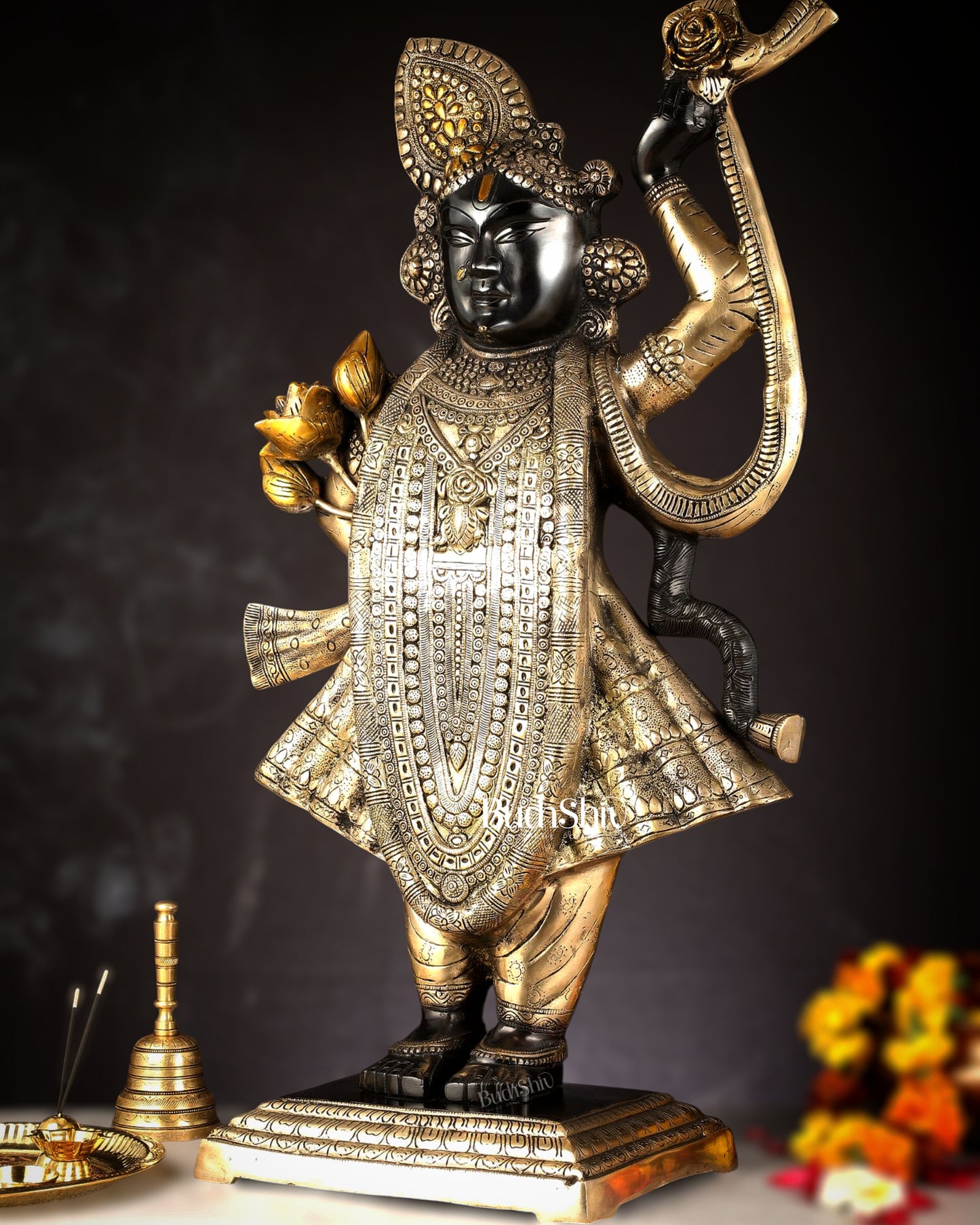 Brass Nathdwara Srinath Ji Murti Large | 32 "