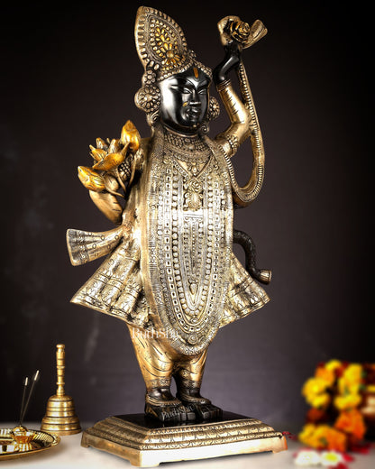 Brass Nathdwara Srinath Ji Murti Large | 32 "