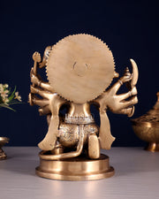 Brass Panchmukhi Hanuman statue 8.5"
