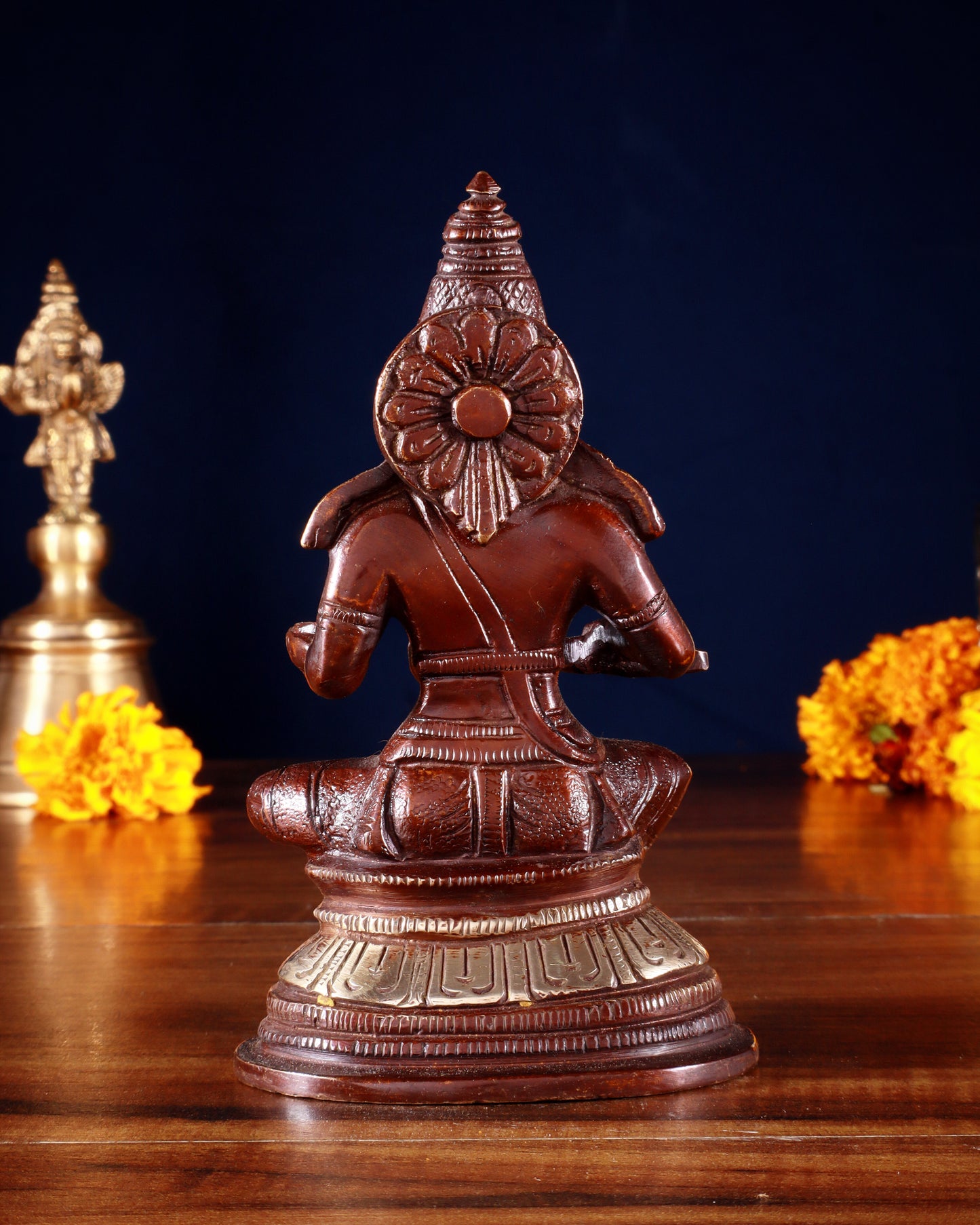 Pure Brass Goddess Annapurna Devi Idol – dual Tone 5"