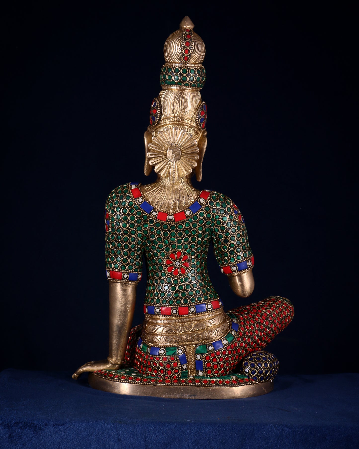 Pure Brass Bhoga Shakti Goddess Uma Parvati Sculpture – meenakari (Without Base) 18"