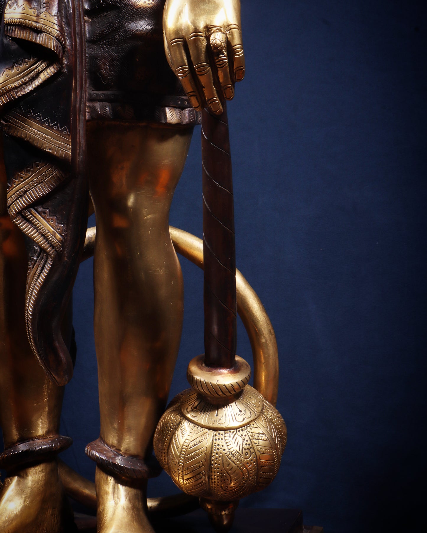 Pure Superfine Brass Large Standing Hanuman Statue 38"