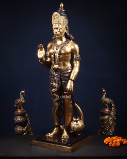 Pure Superfine Brass Large Standing Hanuman Statue 38"