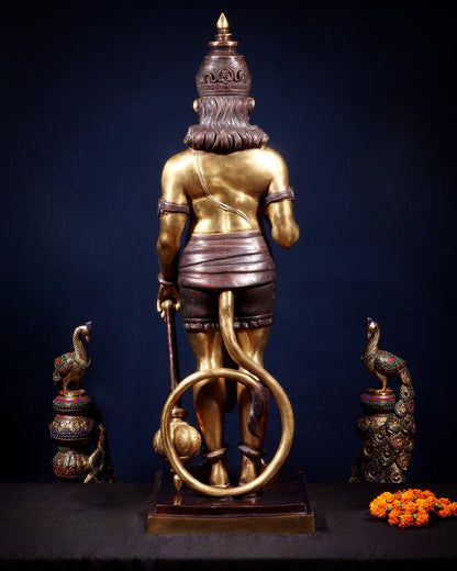 Pure Superfine Brass Large Standing Hanuman Statue 38"