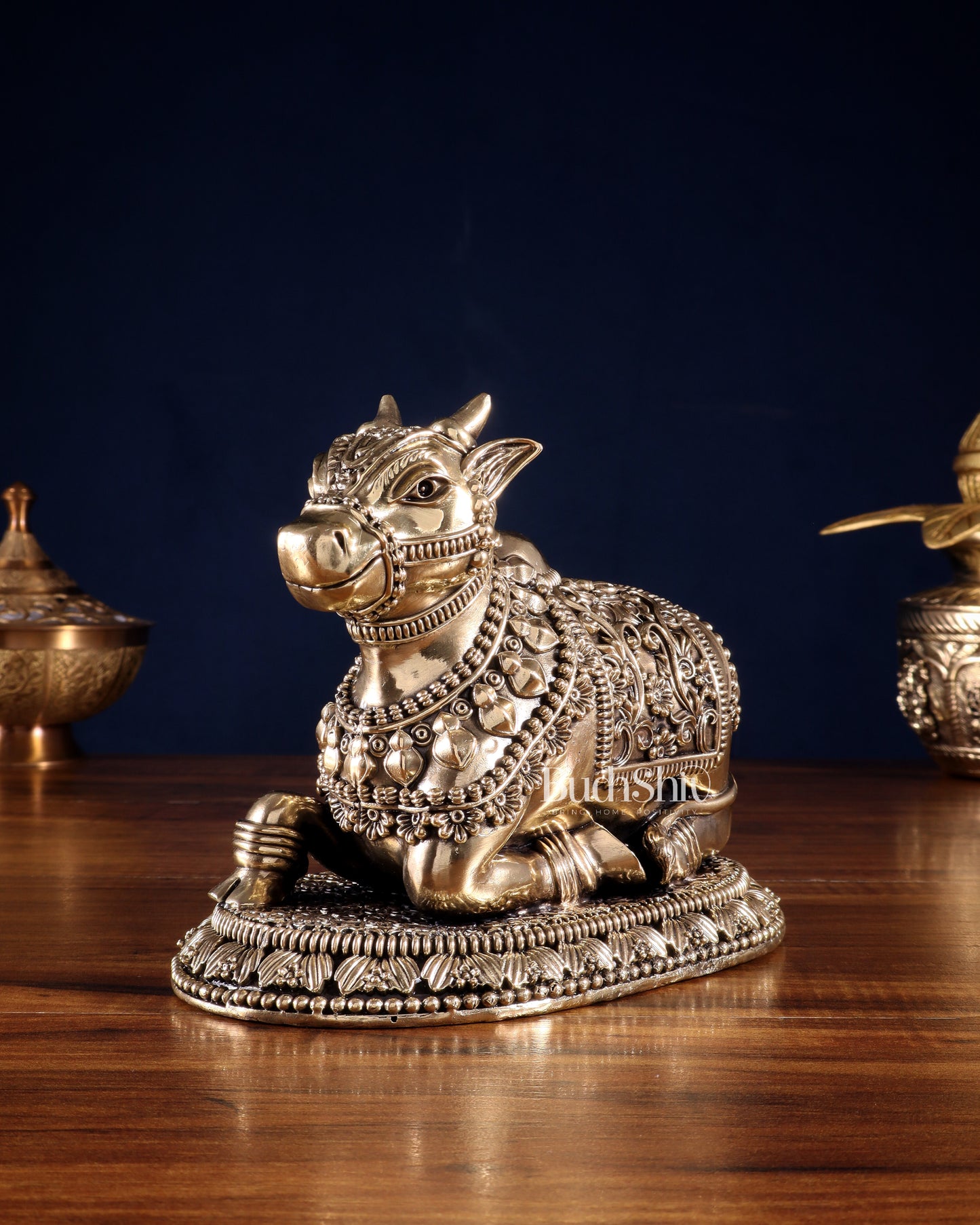 Pure Brass Intricate Large Nandi with Superfine Carvings 8'