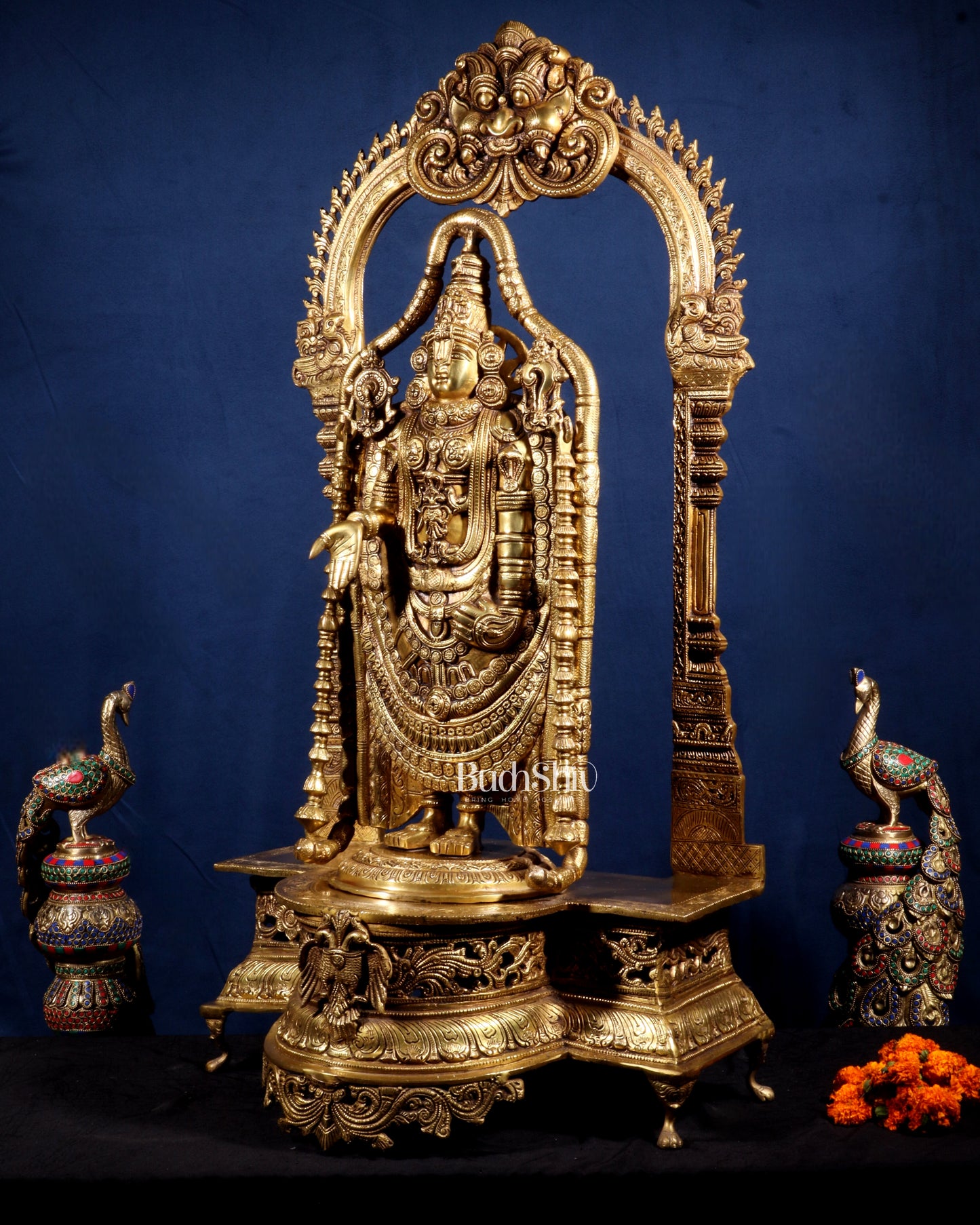 Superfine Brass Lord Tirupati Balaji Venkateshwara Swamy Idol | 37 inch