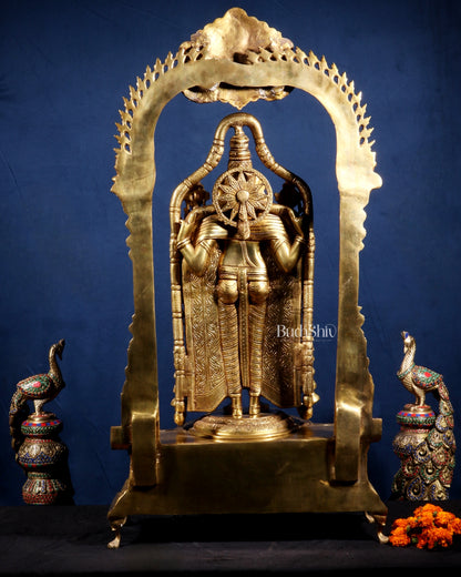 Superfine Brass Lord Tirupati Balaji Venkateshwara Swamy Idol | 37 inch