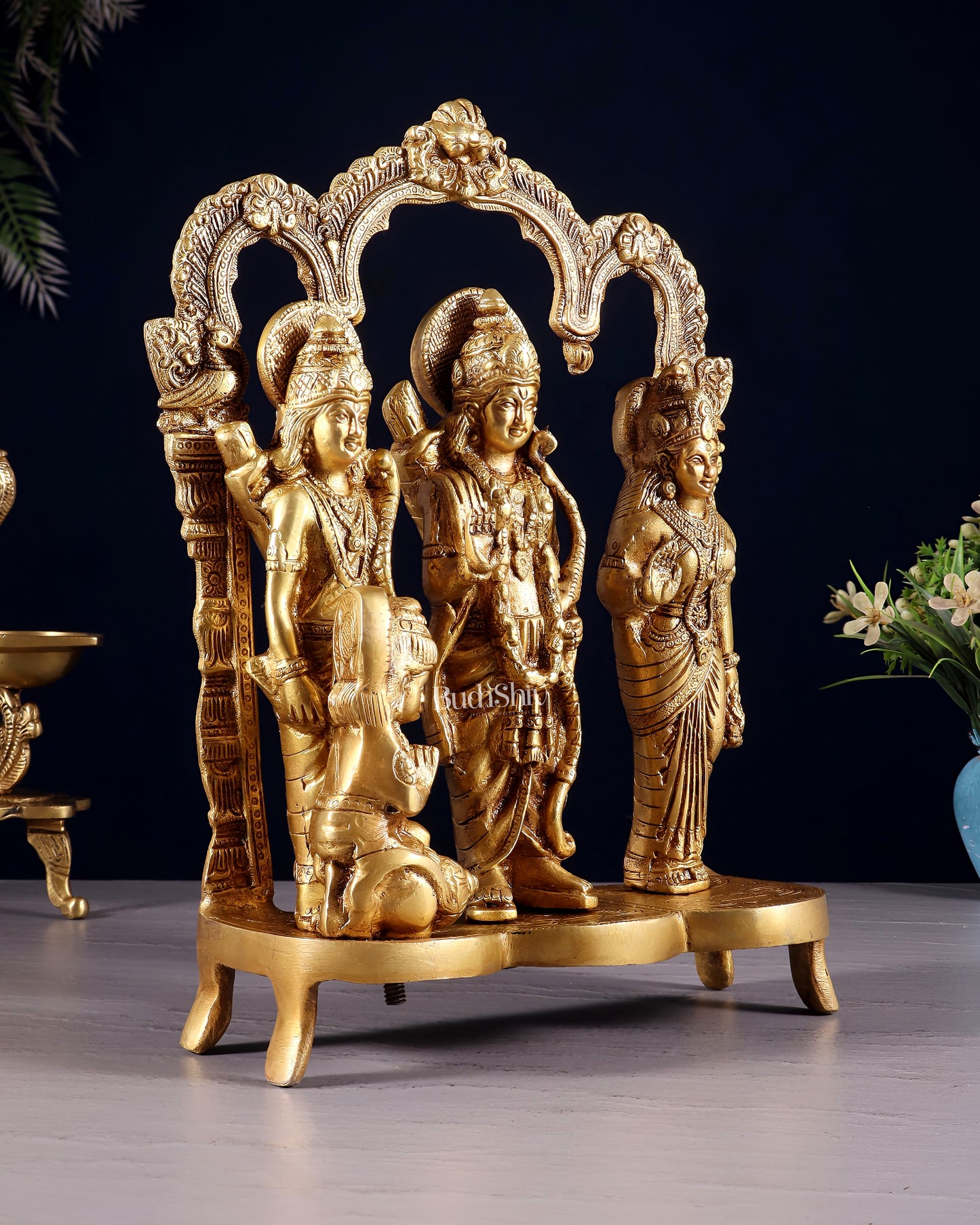 Brass Ram Darbar idol 11 Inch enhanced carvings